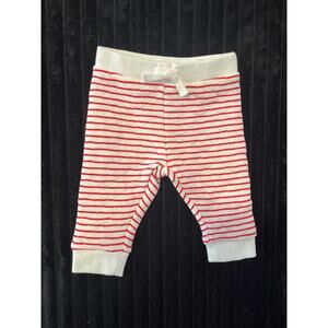 Janie and Jack Baby Boy Super Soft White Red Striped Jogger 0-3M NWOT